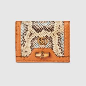 Authentic Gucci Diana Python Card Case Wallet